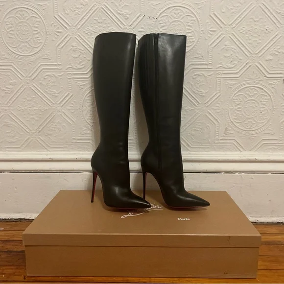 Christian Louboutin Tournoi 120 Calf Boots Black - Picture 2 of 4